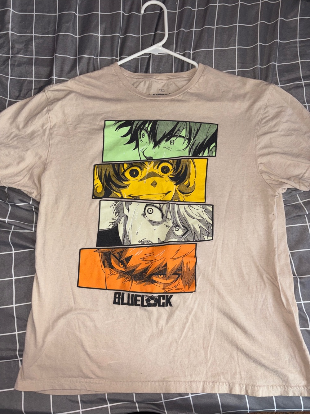 Blue Lock Graphic Tee with Green, Yellow & Orange Panels